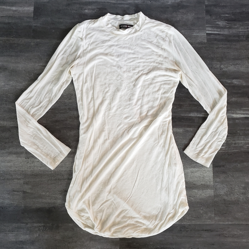 White Classic Fashion Nova Long Sleeve Mini